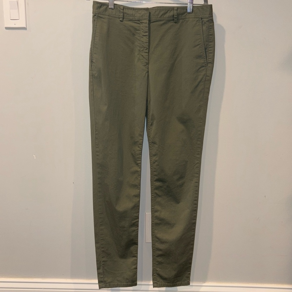 Theory Boyfriend Casual Twill Pant Size 6 Faded Army Green - Picture 10 of 15